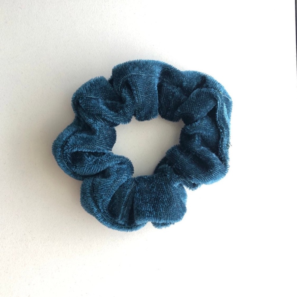 teal blue ColourPop velour scrunchie